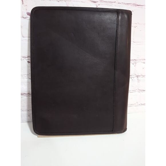 RARE Coach USA Rugby Logo Brown Leather Portfolio Notepad Holder Folio 12.5 X 10 - Picture 3 of 12